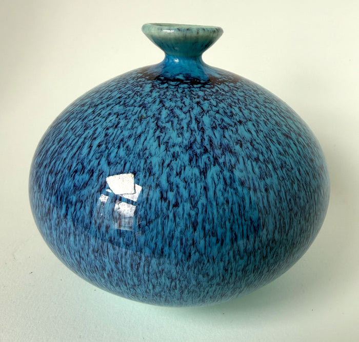 115. Small Blue Speckled Vessel