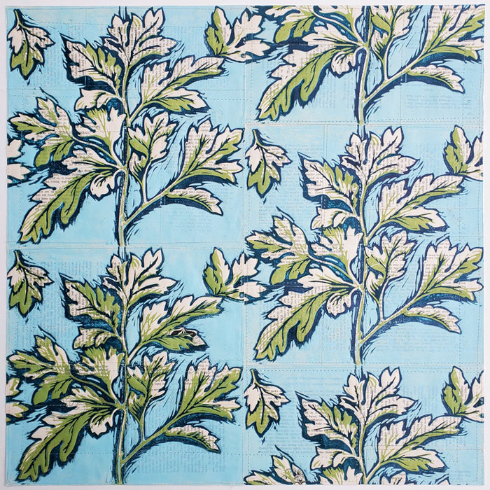 134. Book Leaf Repeating Pattern w/ Half Drop (unframed)