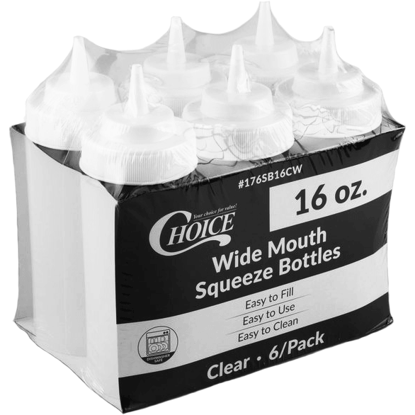 Choice Wide Mouth Squeeze Bottles | 16 oz. (6pack)