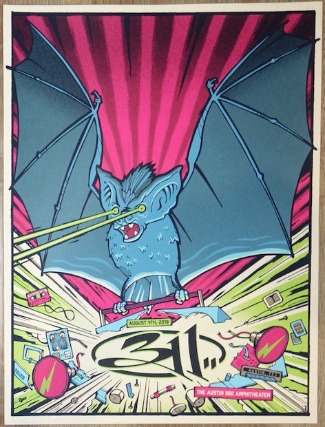 2018 311 - Austin Silkscreen Concert Poster by Clinton Reno