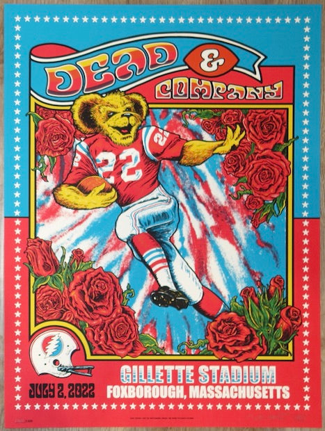 2022 Dead & Company - Foxborough Silkscreen Concert Poster by Nathaniel Deas