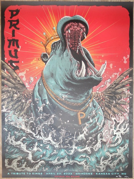 2022 Primus - Kansas City Silkscreen Concert Poster by Neal Williams