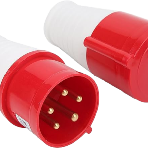 32A 5-Pin Straight Industrial Plug & Socket (Male & Female) – IP44 | 400V (3P+N+E)