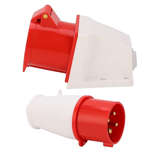 32A 5-Pin Wall-Mount Industrial Plug & Socket (Male & Female) – IP44 | 400V (3P+N+E)