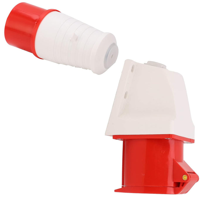 32A 5-Pin Wall-Mount Industrial Plug & Socket (Male & Female) – IP44 | 400V (3P+N+E)