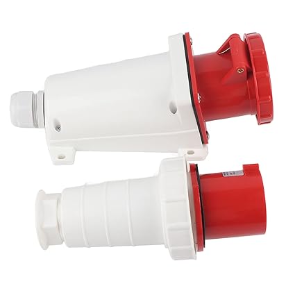5-Pin Industrial Plug & Wall-Mount Socket (Male & Female) – IP44 | 400V (3P+N+E)