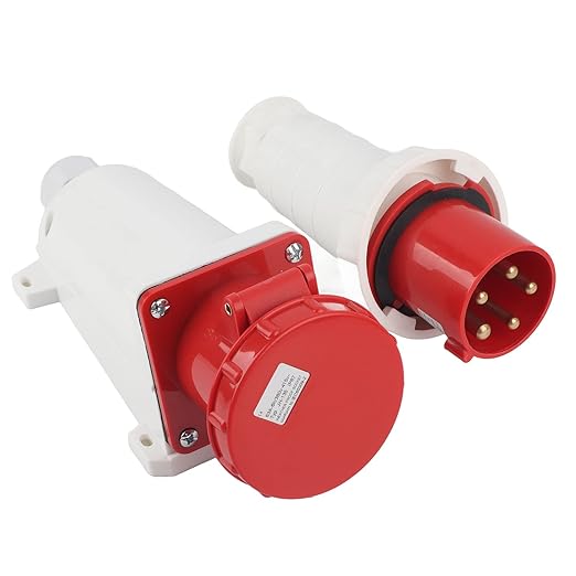 5-Pin Industrial Plug & Wall-Mount Socket (Male & Female) – IP44 | 400V (3P+N+E)