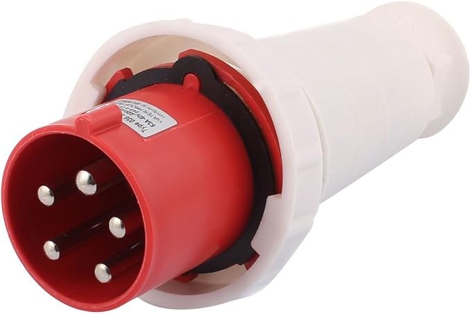 63A 5-Pin Straight Industrial Plug (Male) – IP44 | 400V (3P+N+E)