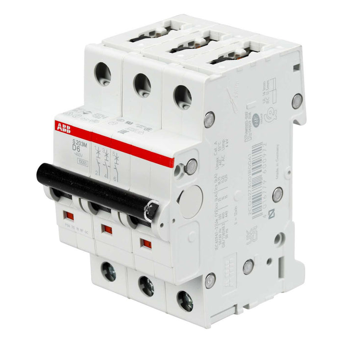 ABB SJ203T 3-Pole Miniature Circuit Breaker – 10A, C-Curve, 3kA Breaking Capacity (2TAZ144300R0104)