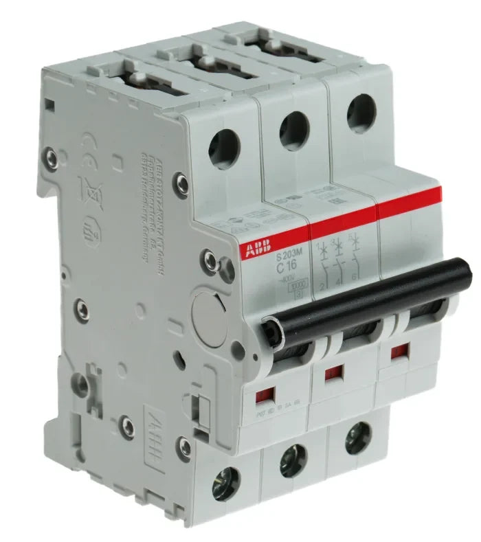 ABB SJ203T 3-Pole Miniature Circuit Breaker – 25A, C-Curve, 3kA Breaking Capacity (2TAZ144300R0254)