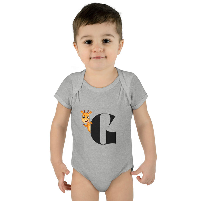 Alphabet Adventures: Letter G - Curious Giraffe Baby Onesie G is for Giggly Giraffe! - Whippie's