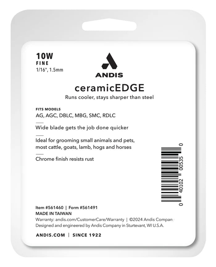 Andis 10W Fine CeramicEdge Blade Set, 1/16" - 1.5mm