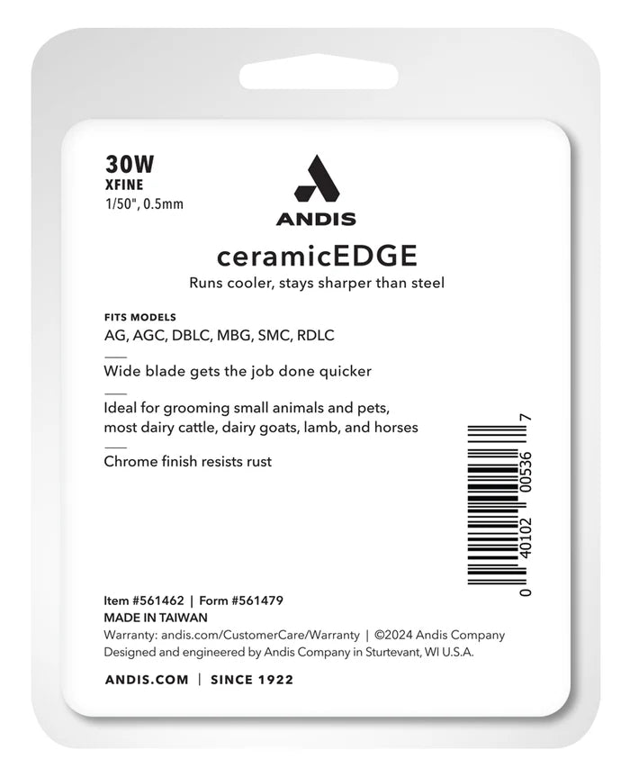 Andis 30W XFine CeramicEdge Blade Set, 1/50" - 0.5mm