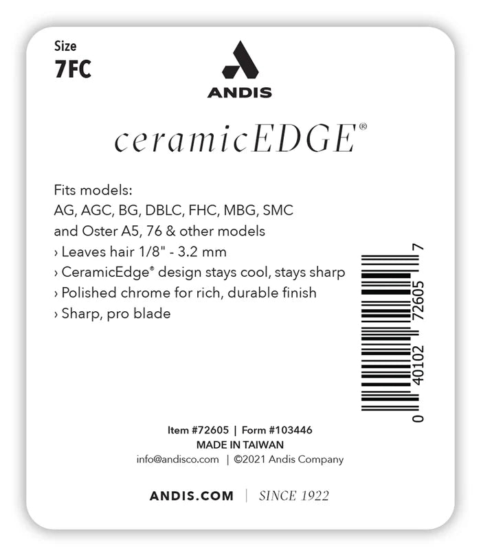 Andis #7FC CeramicEdge Blade Set, 1/8" - 3.2 mm