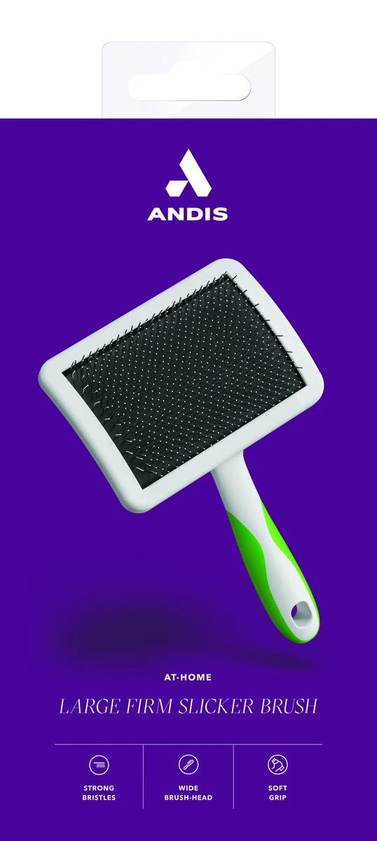 Andis Large Firm Slicker Brush - Green/White - VBL