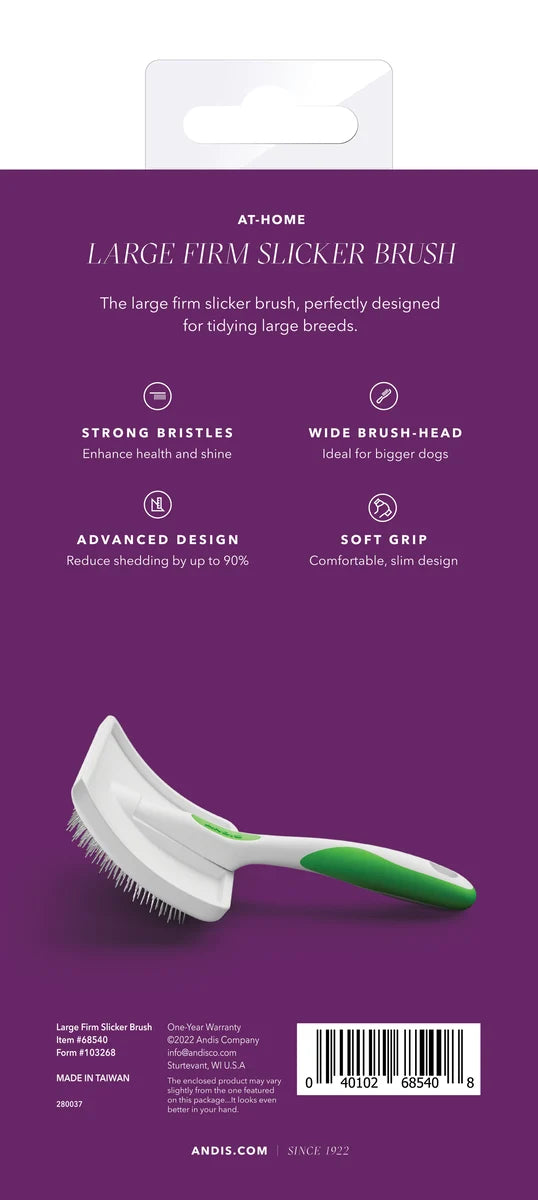 Andis Large Firm Slicker Brush - Green/White - VBL