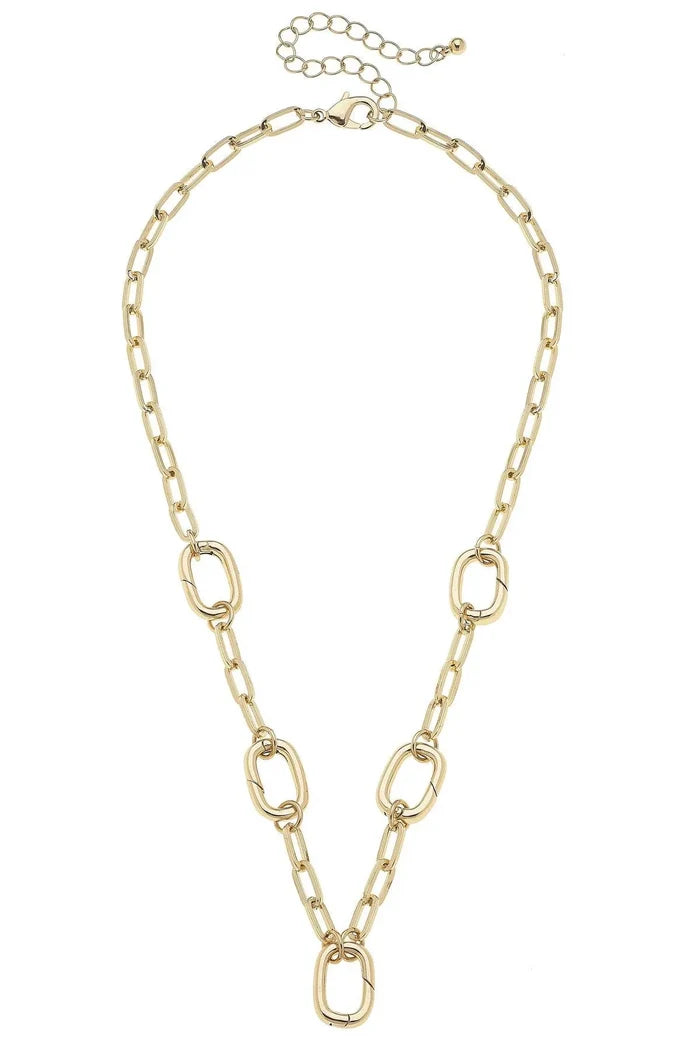 Avery Multi-Charm Collector Necklace Base -Shiny Gold