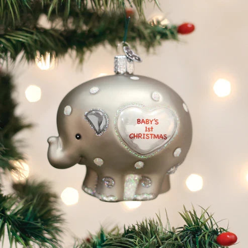 Baby's 1st Elephant Ornament - Old World Christmas