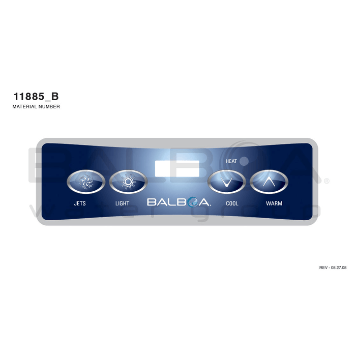 Balboa spa top side panel Pool Store Canada Balboa Topside Panel Overlay 1185_B - Pool Store Canada