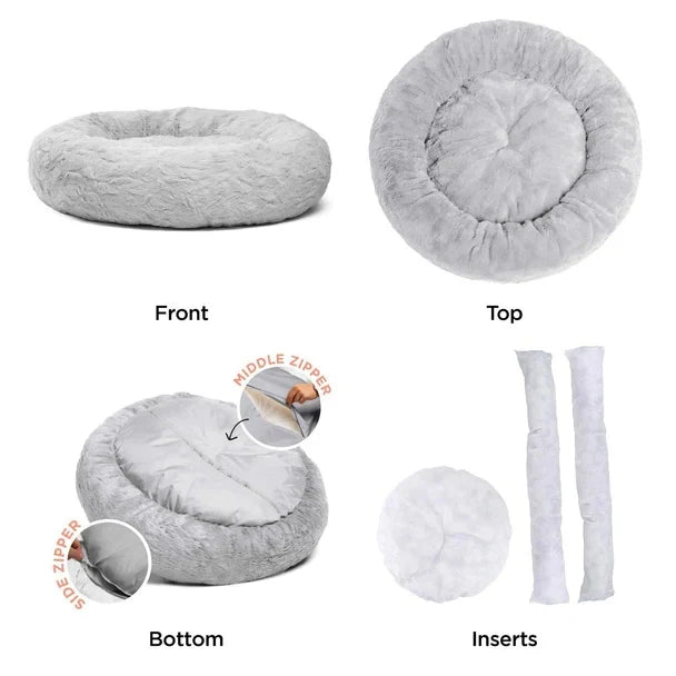 Best Friends by Sheri Lux Donut Dog Bed Grey 45"x45"