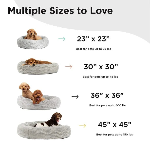 Best Friends by Sheri Lux Donut Dog Bed Grey 45"x45"