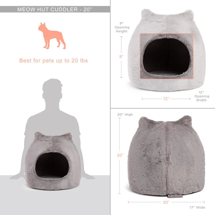 Best Friends by Sheri Meow Hut Fur Grey SM