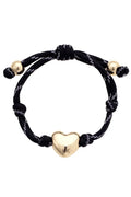 Blaine Puffy Heart Paracord Bracelet -Black