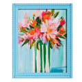 Blue Floral Haze Beaded Framed Print