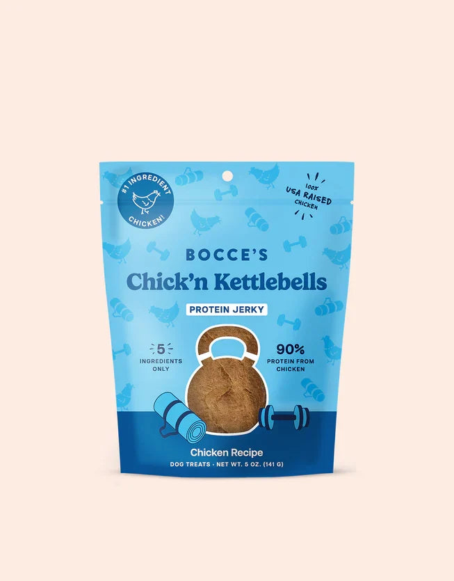 Bocce's Bakery Chick'n Kettlebells Jerky Protein Cuts Dog Treats 5oz