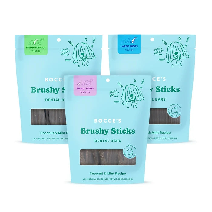 Bocce's Bakery Dailies Brushy Sticks Dog Large Dental Treats 16oz
