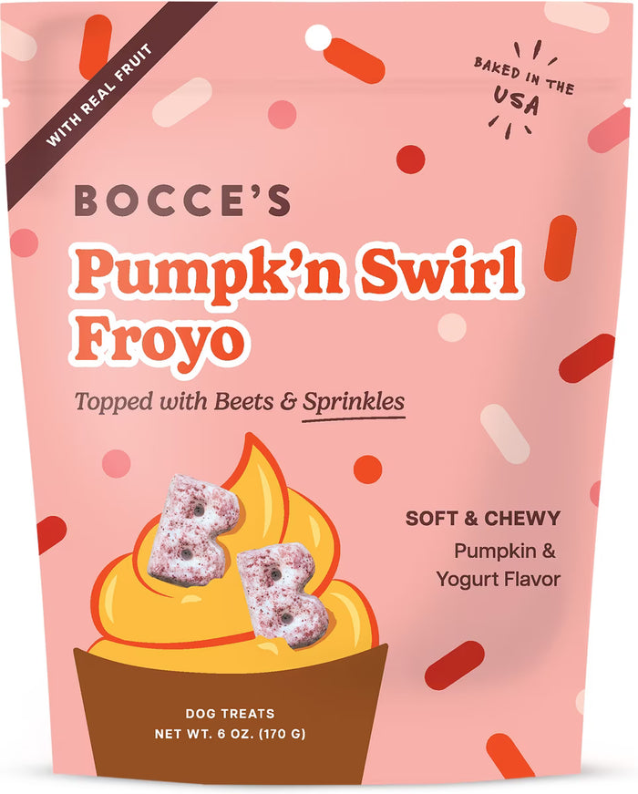 Bocce's Bakery Pumpk’n Swirl Froyo Soft & Chewy Dog Treats 6oz