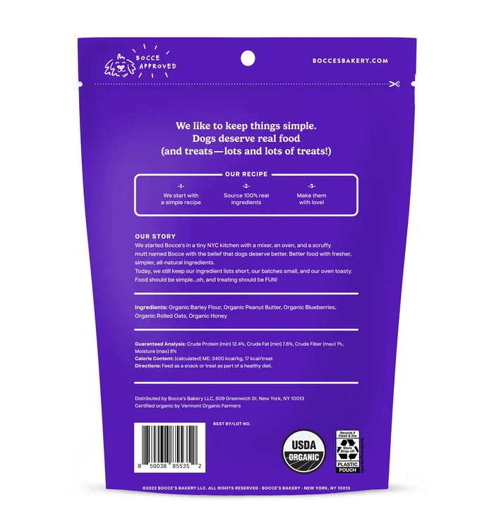 Bocce's Bakery Wild 'Berry Biscotti Small Batch Biscuits Dog Treats 12oz