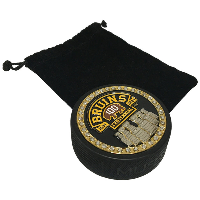 Boston Bruins 100th Anniversary Medallion Puck