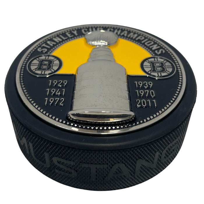 Boston Bruins Puck - Ultra 3D Stanley Cup Medallion
