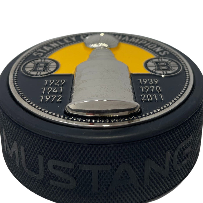 Boston Bruins Puck - Ultra 3D Stanley Cup Medallion