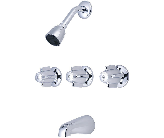 Central Brass 0971-Z Three Handle Tub and Shower Set - NYDIRECT