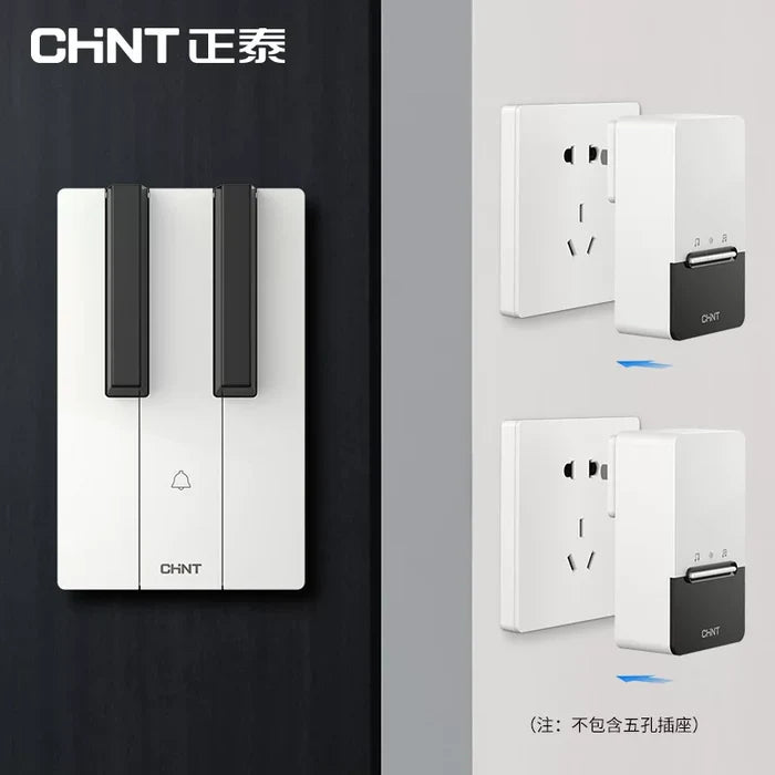 CHINT NEB2-104 Wireless Doorbell Kit – 2 Transmitters & 1 Plug-In Receiver Long-Range AC Powered