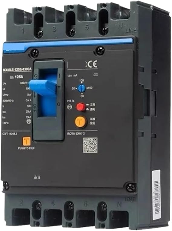 CHINT NXMLE-250S/3300 ELCB – 250A, 3P, Earth Leakage MCCB (100/200/300mA Adjustable)
