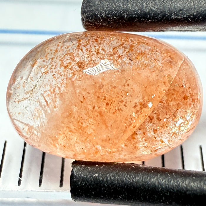 Confetti Sunstone Cabochon, 1.39ct, Tanzania, Untreated Unheated, flat backed