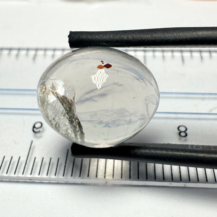Confetti Sunstone Cabochon, 8.13ct, Tanzania, Untreated Unheated, flat backed
