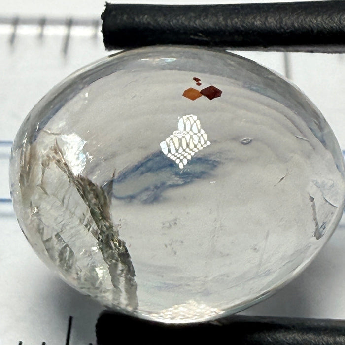 Confetti Sunstone Cabochon, 8.13ct, Tanzania, Untreated Unheated, flat backed