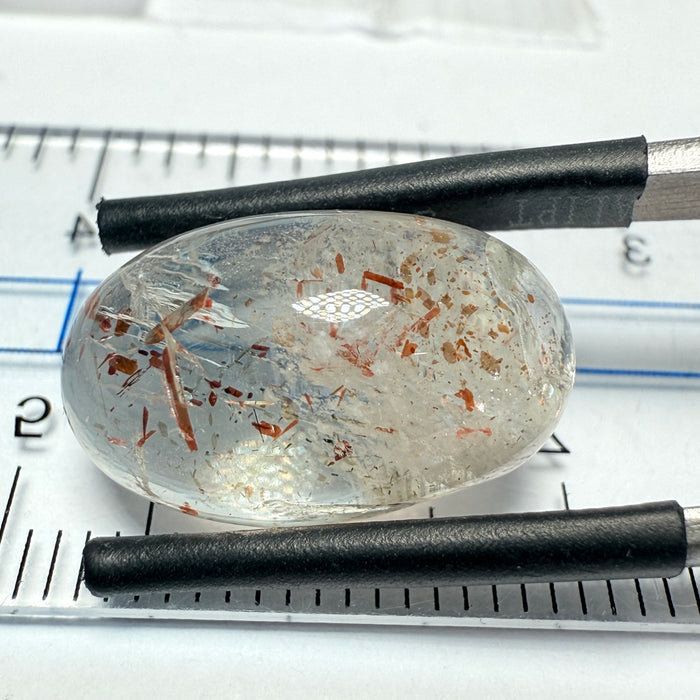 Confetti Sunstone Cabochon, 9.80ct, Tanzania, Untreated Unheated, flat backed