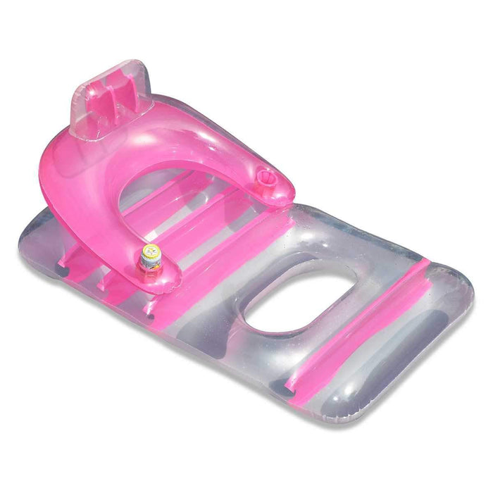 Swimways Float Pool Store Canada Deluxe Lounge Chair with Drinks Holder - Pink - Pool Store Canada