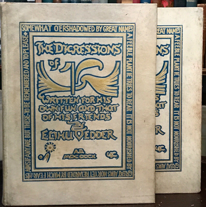 DIGRESSIONS OF V. - 1st Ltd Ed, 1910 - 2 Vols SIGNED, SYMBOLIST ART Elihu Vedder