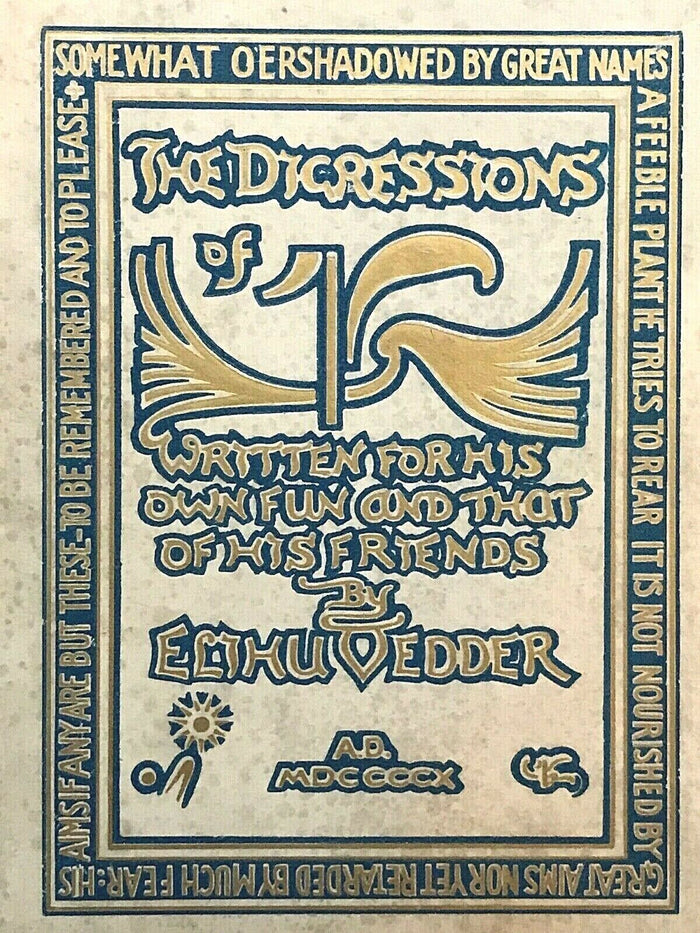 DIGRESSIONS OF V. - 1st Ltd Ed, 1910 - 2 Vols SIGNED, SYMBOLIST ART Elihu Vedder