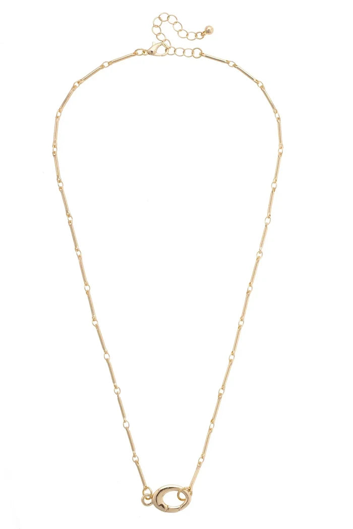 Dolly Delicate Link Charm Necklace Base -Shiny Gold