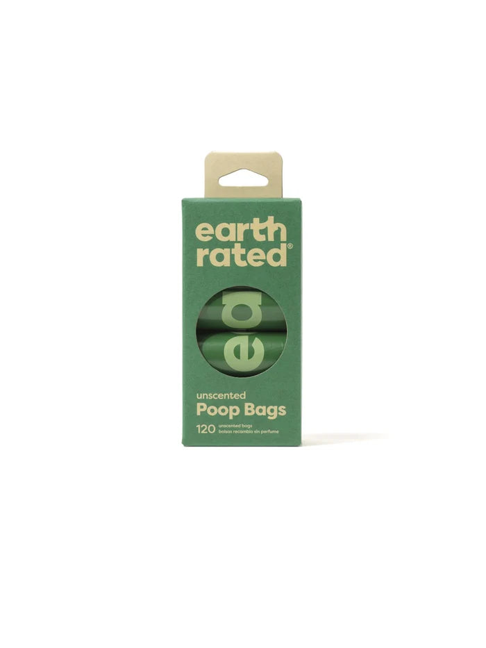 Earth Rated Unscented Poop Bags 120ct on 8 Refill Rolls (Case of 12)