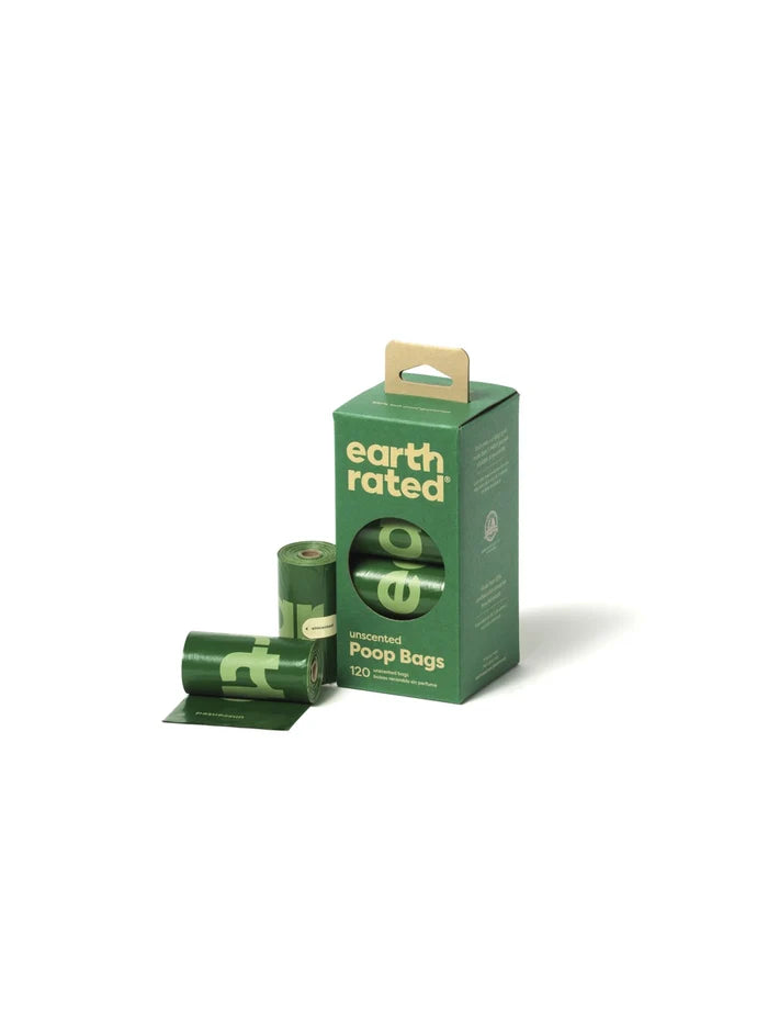 Earth Rated Unscented Poop Bags 120ct on 8 Refill Rolls (Case of 12)