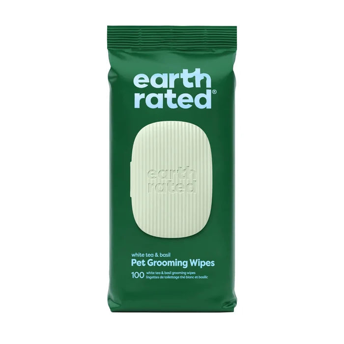 Earth Rated White Tea & Basil Grooming Wipes 100ct