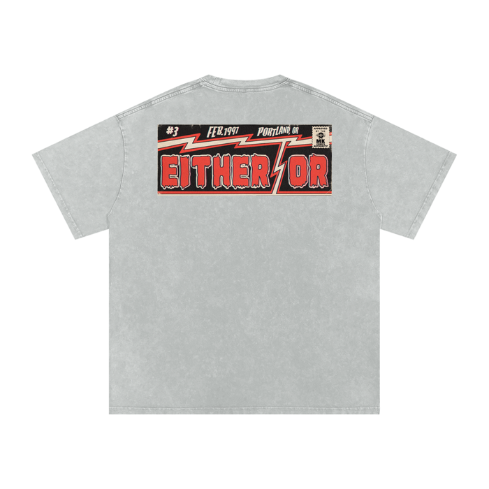 Either/Or - Snow Washed Oversized Cotton T-Shirt